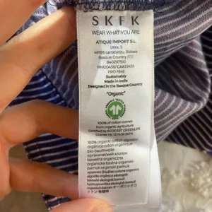 SKFK Mariartze Cropped Culottes Pants Womens Sz 6 8 Organic Cotton Striped thumbnail 6