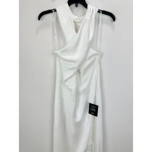 Lulus Beyond Classy White Satin Halter Midi Dress Cocktail Wedding XXL NWT thumbnail 7