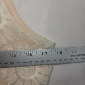 Altar'd State Peach Daisy Lace Mini Dress Peter Pan Collar Size M Boho Romantic thumbnail 6