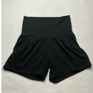 Nike Dri-FIT Womens Black High Waisted Foldover‎ Yoga Training Shorts Small thumbnail 4
