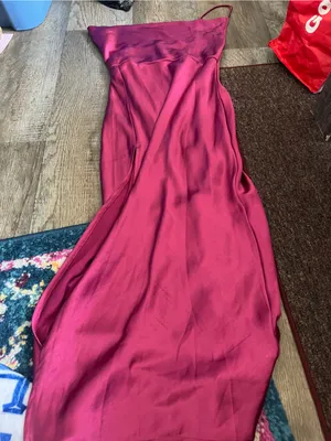 Lioness Magenta Walk The Line Satin Cowl High Slit Pink Maxi Midi xSmall thumbnail 13