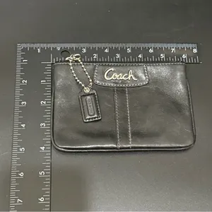 COACH Black Leather Contrast Stitching Wristlet Wallet thumbnail 6