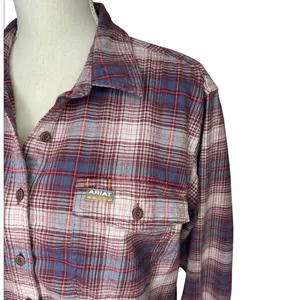 ARIAT Women’s Rebar Plaid Print Long Sleeve Button-Down Flannel Work Shirt thumbnail 2