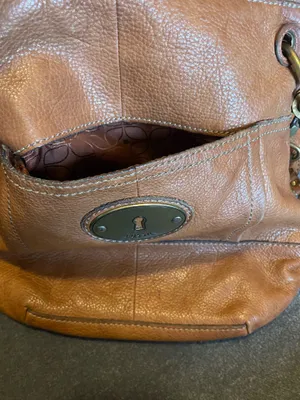 Fossil Long Live Vintage 1954 brown leather jacket cross body purse thumbnail 6