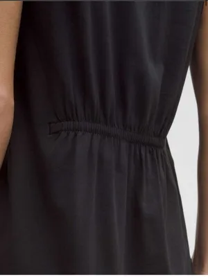 Lululemon Organic Cotton Cinched-Waist Dress Black Size Medium Sleeveless Shift thumbnail 2