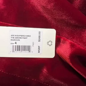 Favorite Daughter The Amore Pant Women’s Red Velvet Maroon Size 4 NWOT thumbnail 10