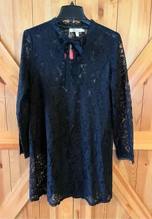 Anthropology Aryeh Black Tre Lace Women’s Dress Size Large (1677) thumbnail 1