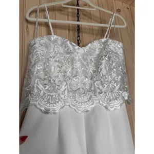 NWT Lulus Exquisite Posture White Floral Embroidered Tiered Jumpsuit Wedding M thumbnail 3