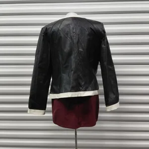 Vintage Spiegel Women's Leather Jacket Size 14 Black Classic Fall Moto Chic Y2K thumbnail 4