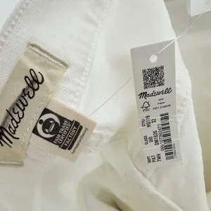 Madewell 90s Straight Crop Jean Tile White High Rise Raw Hem Women US 32 NWT thumbnail 12