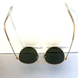 VTG 90s Ray-Ban B&L Gold Round Metal Preppy Sunglasses Fall Unisex 50mm thumbnail 10