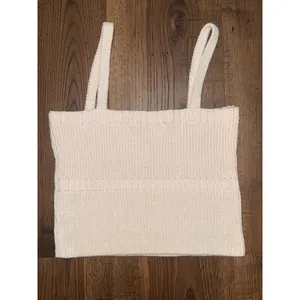 Zara Knit Crop Top Cream Off White Ribbed Sleeveless Camisole Medium thumbnail 2