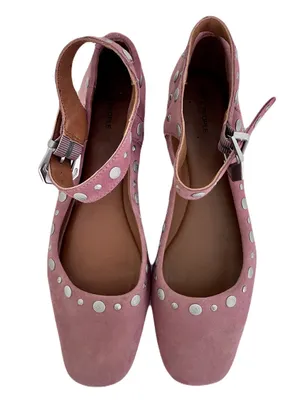Free People Mauve Suede ‘Mystic’ Mary Jane Ankle Strap Studded Flats, Size 9 thumbnail 9
