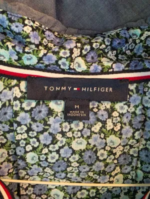 NEW Tommy Hilfiger Blue Floral Cotton Hoodie Pullover Jacket Medium thumbnail 7