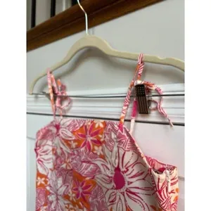Lilly Pulitzer tropical floral dress smocked size 14 thumbnail 2