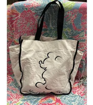 Vintage Walt Disney World Mickey Mouse‎ Silhouette Canvas Tote Bag thumbnail 2