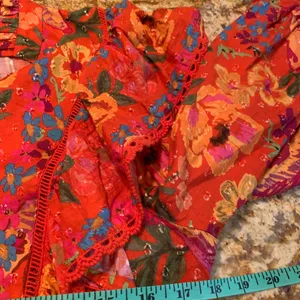 FARM Rio Red Ruffled Puff Sleeve Blouse thumbnail 6