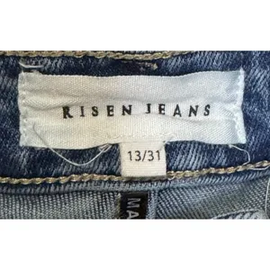 Risen Women's Jeans Distressed Sierra Mid-Rise Tapered Leg Denim‎ RDP5269 13/31 thumbnail 5