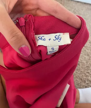 NWT She + Sky High Neck Pink Shift Dress thumbnail 4