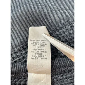 OFFLINE Aerie XS Main Squeeze Waffle Crop Top Gray Henley Long Sleeve Thumbholes thumbnail 6
