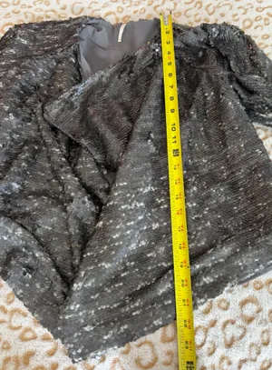 Free People Sequin Open Front Waterfall Jacket In Silver Women's Size: XS thumbnail 9