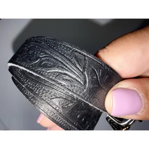 Vintage Nicole Black Suede Silver Western Buckle Belt - M/L 38.5" Slim‎ thumbnail 4