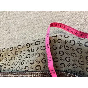 Guess Tote Bag Womens Large Brown‎ Monogram Canvas Croc Embossed Y2K Style thumbnail 9