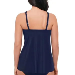 NWT Swim Solutions Midnight Princess High-Low Tankini Top 806843 Navy Blue 10 thumbnail 3