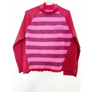 Free People We The Free Punk Playful Tee Size Medium Pink Red Stripes Emo thumbnail 11