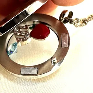 Origami Owl silver tone apple S locket necklace thumbnail 8