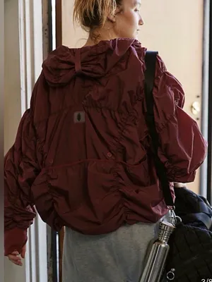 Free people movement happy camper pullover jacket burgundy medium $148 *read* thumbnail 3