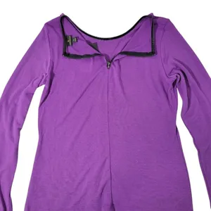 Worthington Purple Long‎ Sleeve Rhinestone Embellished Zipper Neck Top Shirt L thumbnail 8