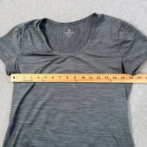 Athleta Women's Medium Gray Heather Short Sleeve Scoop Neck Activewear Top thumbnail 6