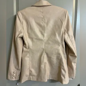 NWT Women's Faux-Leather Fitted Blazer Size M thumbnail 7