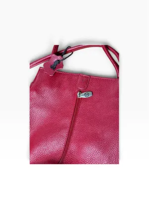 COVETED RETRO ITALIAN LUXE Valentina Cherry Red Leather Shoulder bag thumbnail 6