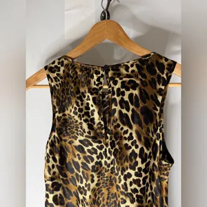 Francesca’s Leopard Print Sleeveless Maxi A Line‎ Dress Satin Size Small thumbnail 4