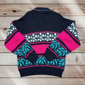 American Pride Flower Sweater Size‎ Medium Colorful Classic Party Career Fun thumbnail 2