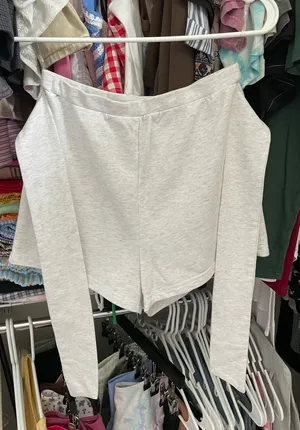 Boutique Grey Tie Front Shorts Gray thumbnail 2