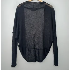Sheer Lightweight Shrug Size Small Black Cardigan Dark Fairy Emo Indie Sleaze thumbnail 4
