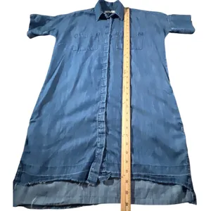 Madewell Shirt Dress Womens XXS Blue‎ Cotton Lyocell Denim Drop Hem Button Front thumbnail 7