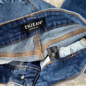 Enjean Denim Co Blue Denim Jeans Distressed Skinny Raw Hem Y2k Grunge Mallcore thumbnail 2