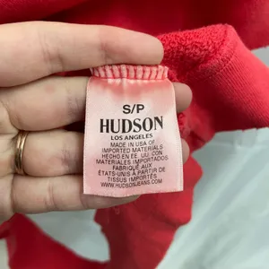 Hudson Los‎ Angeles women's red cut sleeve distressed grunge relaxed top small thumbnail 5