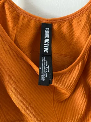 PINK by Victoria’s Secret Ribbed Orange Sports Bra thumbnail 4