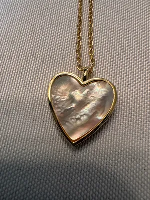 Gold Heart Pendant Necklace with Crystal Accents - Women Jewelry thumbnail 2