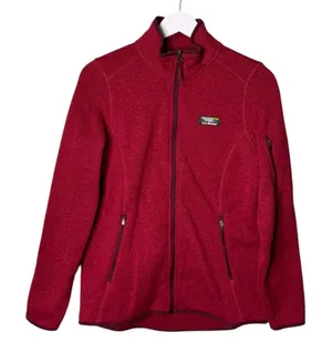 L.L. Bean Women’s Sweater Fleece Full Zip Jacket Red‎ Size Small thumbnail 1