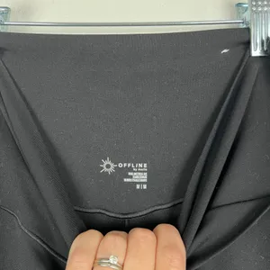 Aerie Offline Real Me‎ Crossover Flare Leggings Black High Waisted Medium thumbnail 6