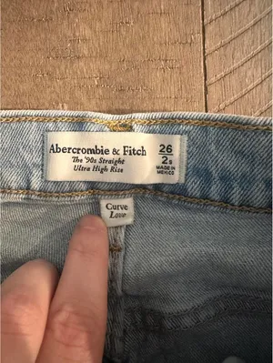 Abercrombie & Fitch The 90’s Straight Ultra High Rise Curve Jeans Women’s 26/2S thumbnail 8