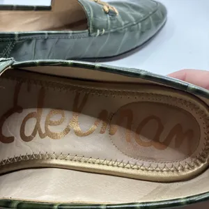 Sam Edelman Women’s Loraine Loafers Emerald Green Croc Embossed Slip On 7.5 thumbnail 6