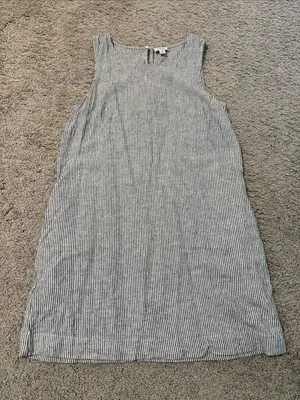 J. Crew Pinstripe Linen Dress thumbnail 1