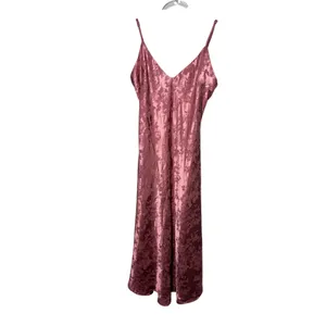 Lulus Calla Love Mauve Pink Jacquard Satin Slip Dress Sz M Fairy Coquette Party thumbnail 2